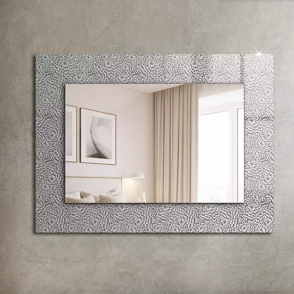Oglindă dreptunghiulară decorativă cu model 3D pentru perete