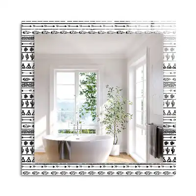 Oglindă decorativă de perete dreptunghiulară cu model cactuși și săgeți tipi