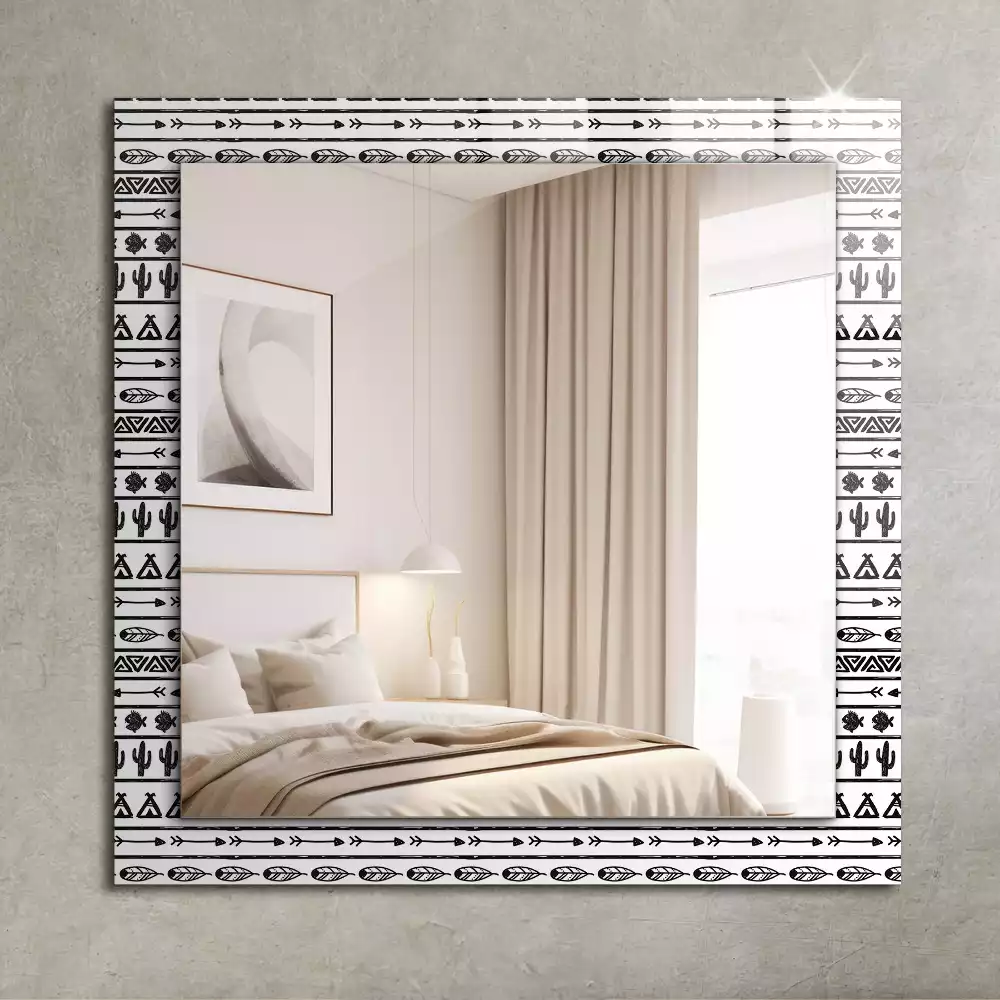Oglindă decorativă de perete dreptunghiulară cu model cactuși și săgeți tipi