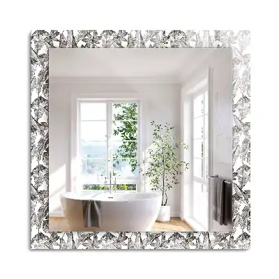 Oglindă dreptunghiulară decorativă cu frunze și flori