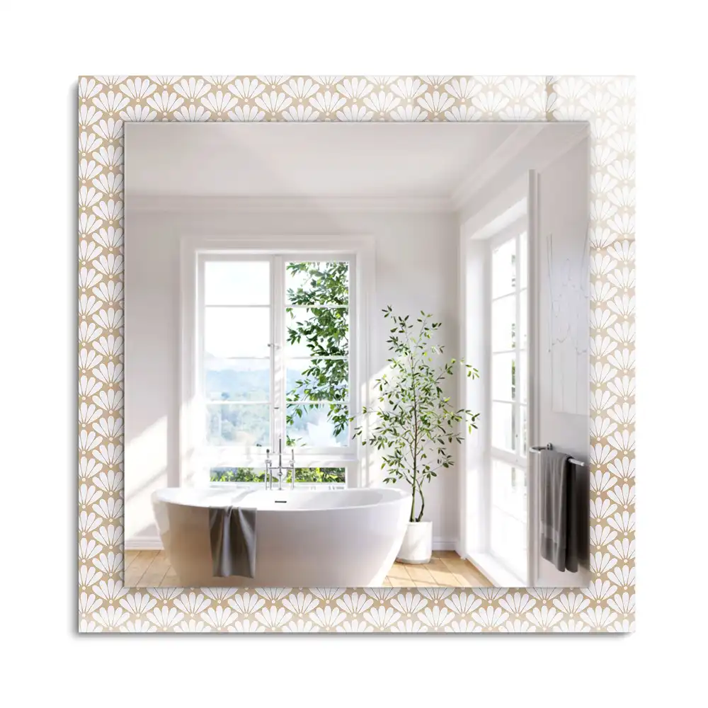 Oglindă dreptunghiulară cu imprimeu geometric floral