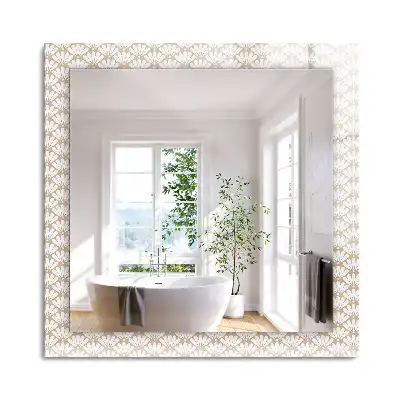 Oglindă dreptunghiulară cu imprimeu geometric floral