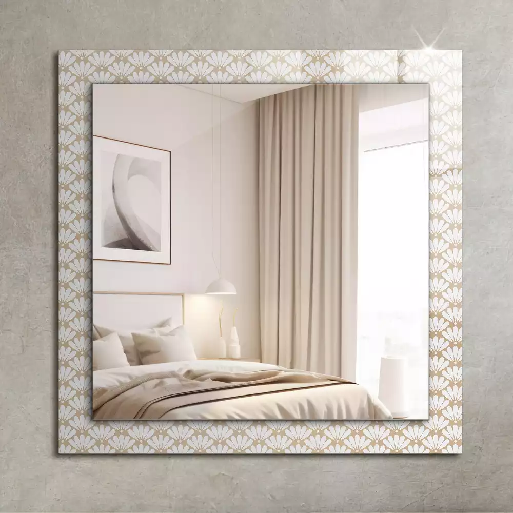 Oglindă dreptunghiulară cu imprimeu geometric floral