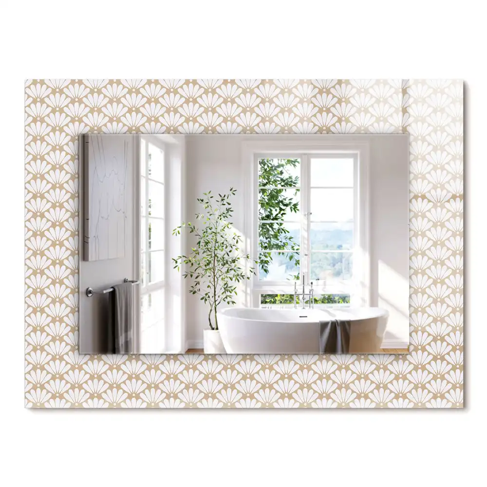 Oglindă dreptunghiulară cu imprimeu geometric floral