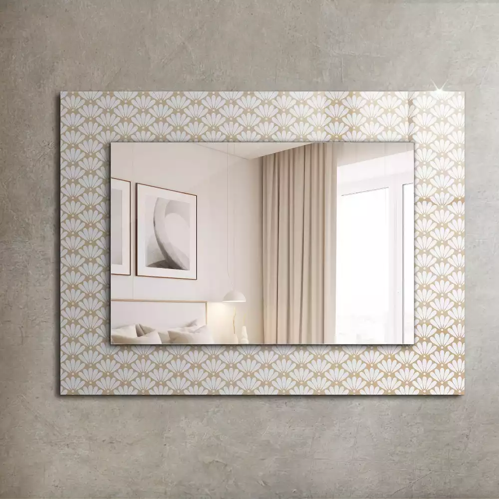 Oglindă dreptunghiulară cu imprimeu geometric floral