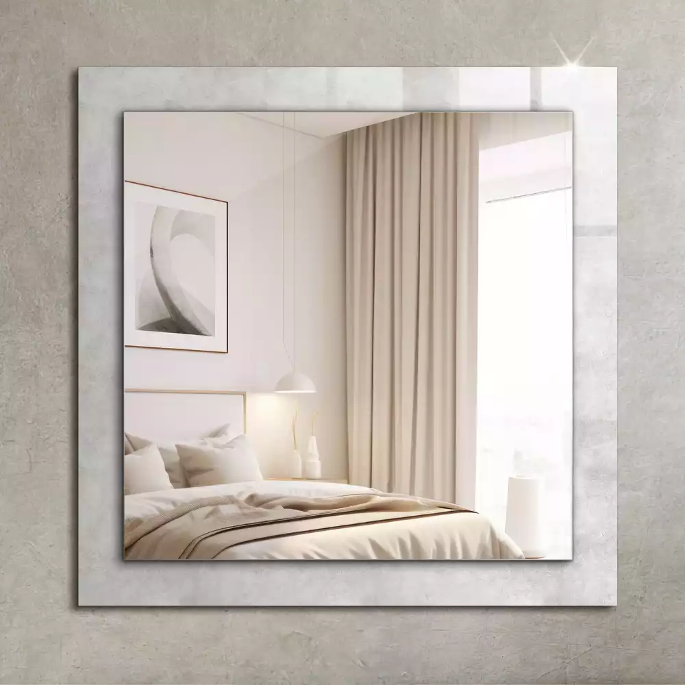 Oglindă dreptunghiulară cu decor texturat gri