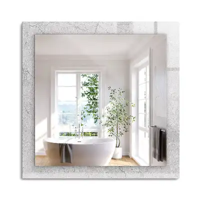 Oglindă dreptunghiulară cu ramă decorativă cu aspect de beton crăpat