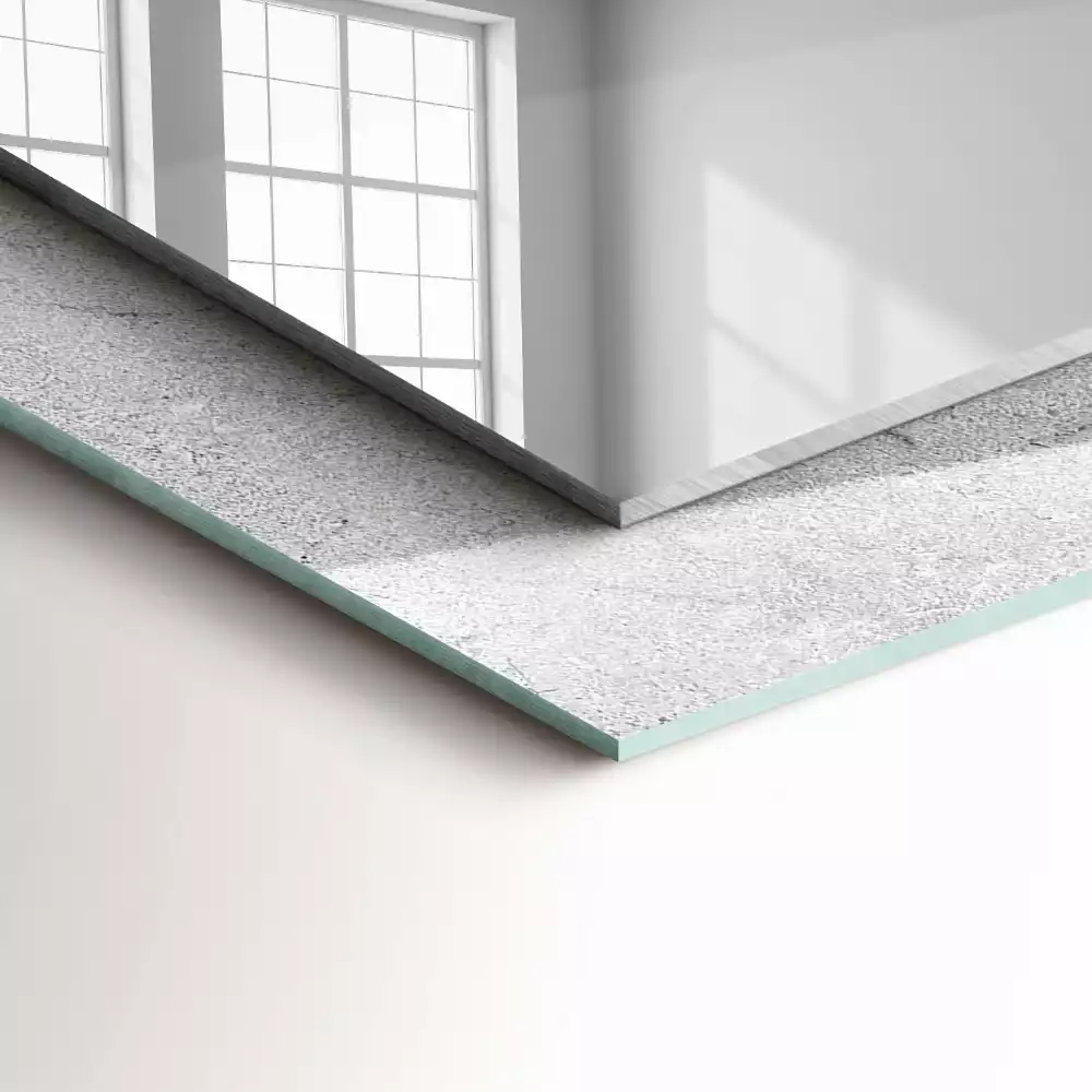 Oglindă dreptunghiulară cu ramă decorativă cu aspect de beton crăpat