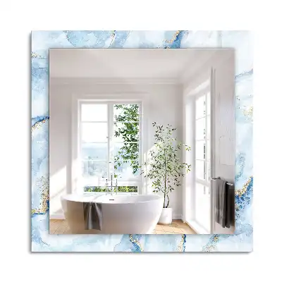 Oglindă dreptunghiulară cu model decorativ abstract de marmură