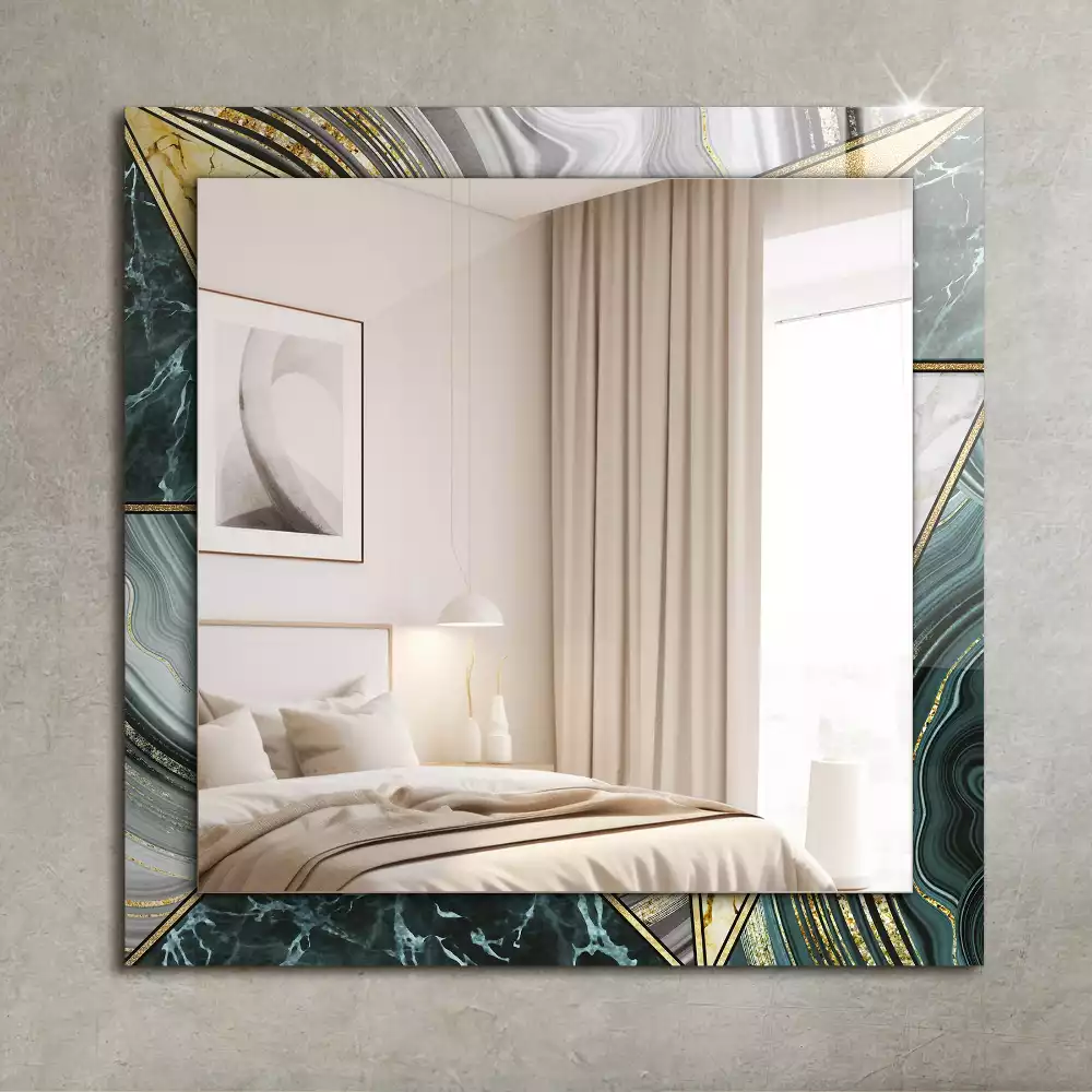 Oglindă dreptunghiulară cu decor geometric abstract