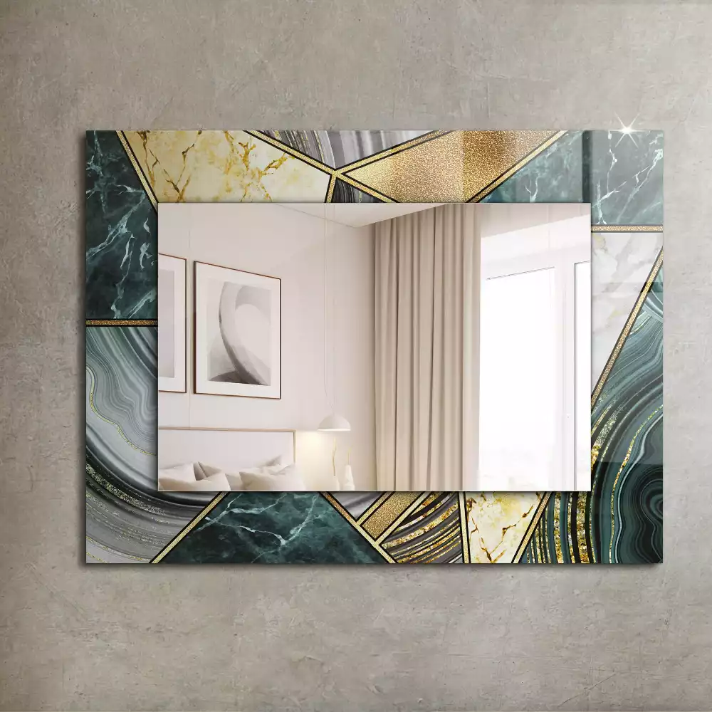 Oglindă dreptunghiulară cu decor geometric abstract