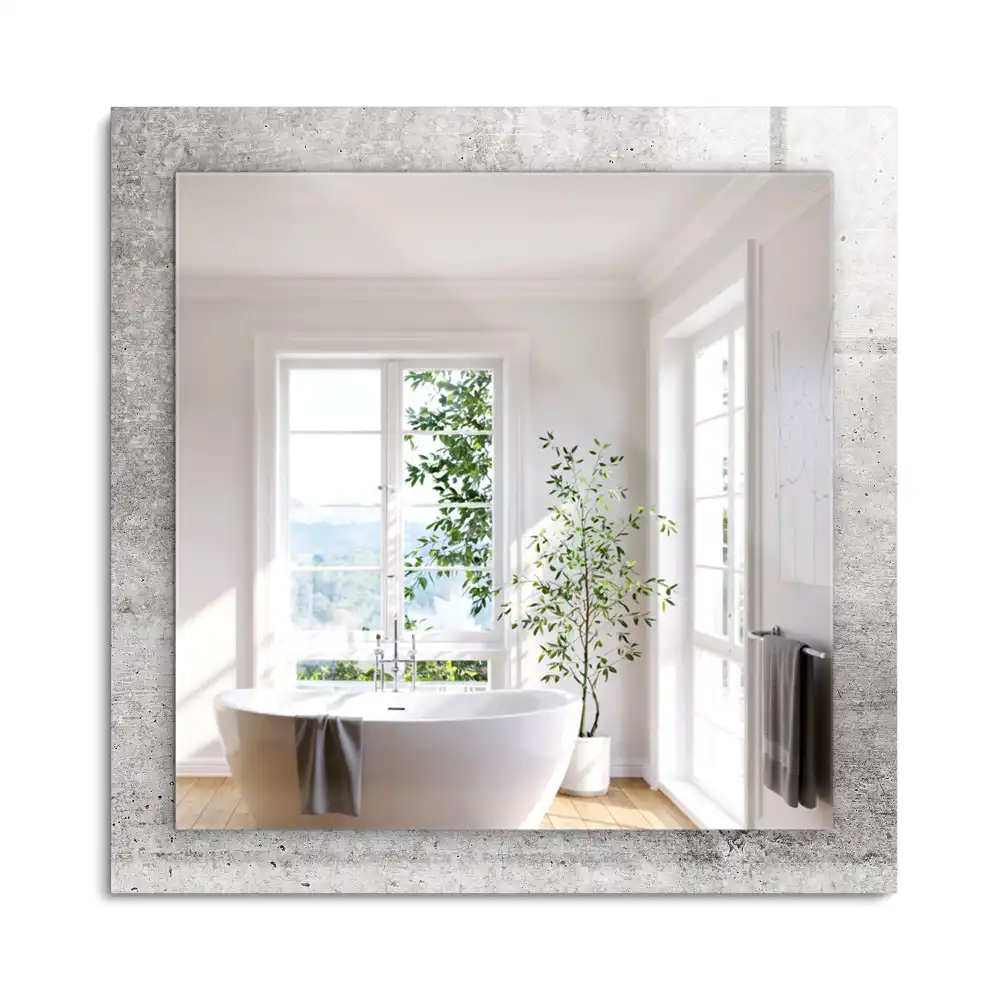 Oglindă dreptunghiulară cu decor textură de beton