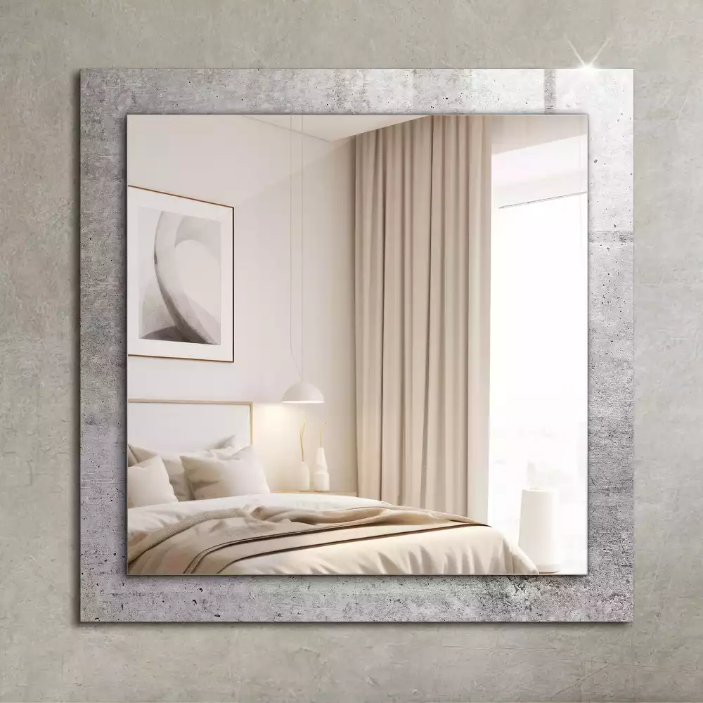 Oglindă dreptunghiulară cu decor textură de beton