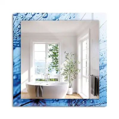 Oglindă decorativă de perete dreptunghiulară cu model picături pe păpădie