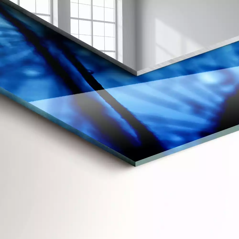 Oglindă decorativă de perete dreptunghiulară cu model picături pe păpădie