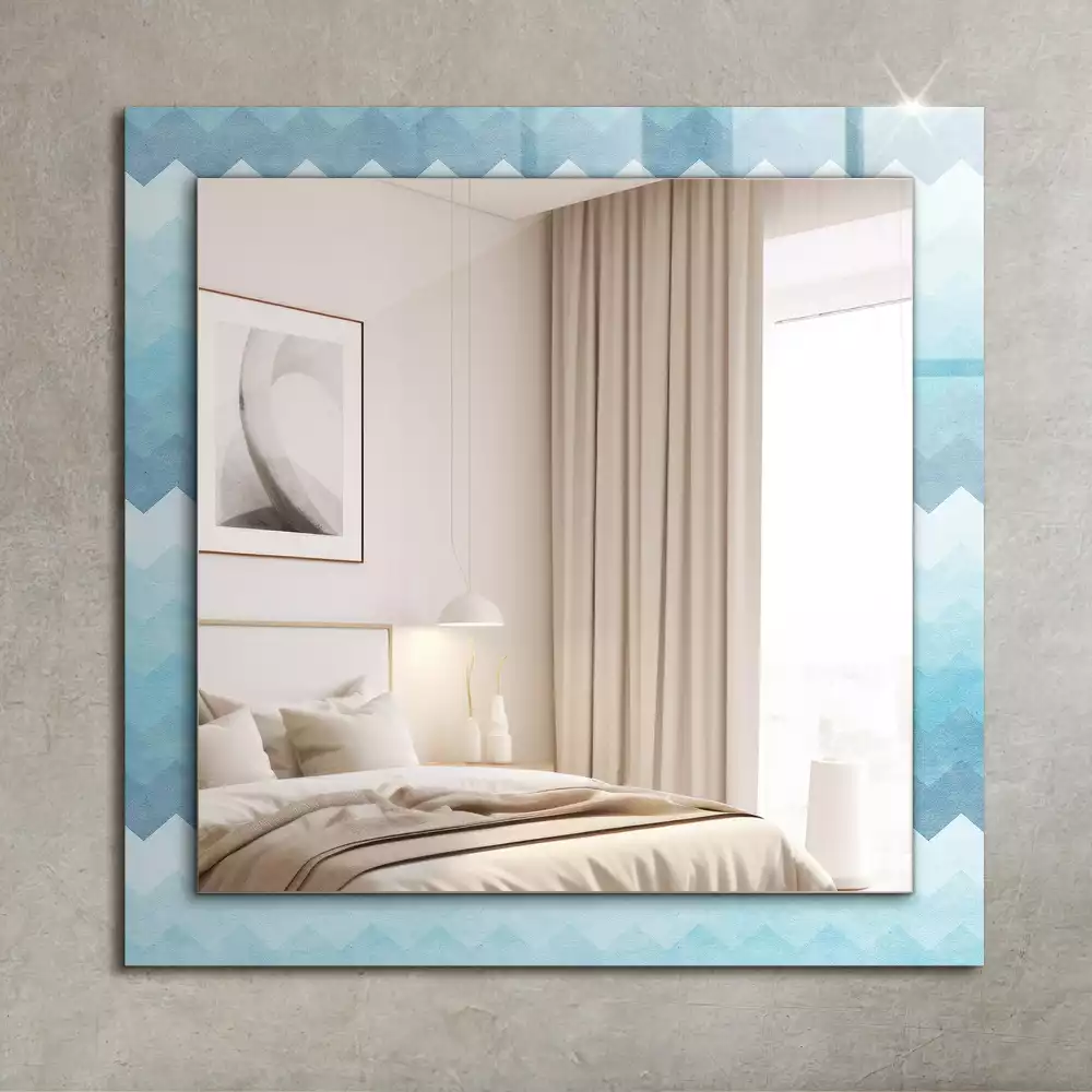 Oglindă dreptunghiulară cu ramă cu imprimeu gradient în zig-zag