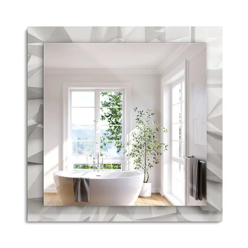 Oglindă dreptunghiulară decorativă de perete cu forme geometrice abstracte