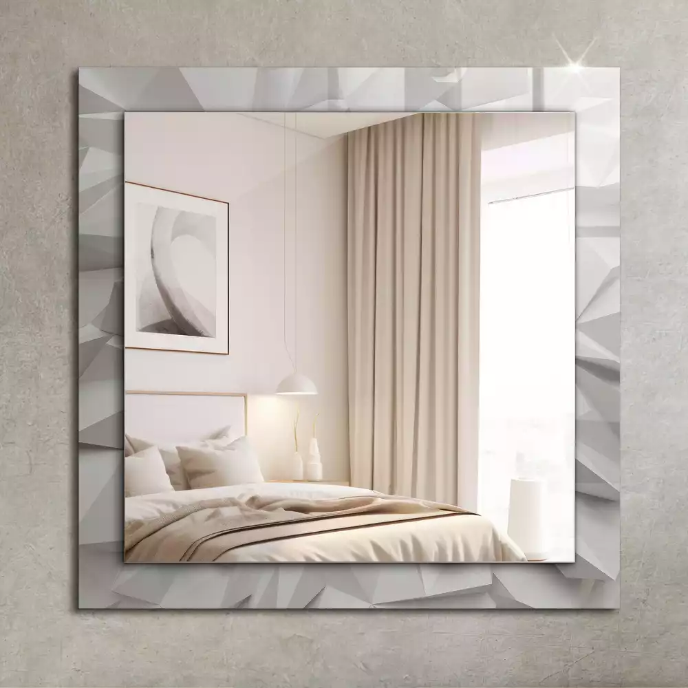 Oglindă dreptunghiulară decorativă de perete cu forme geometrice abstracte