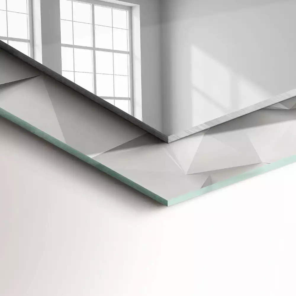 Oglindă dreptunghiulară decorativă de perete cu forme geometrice abstracte