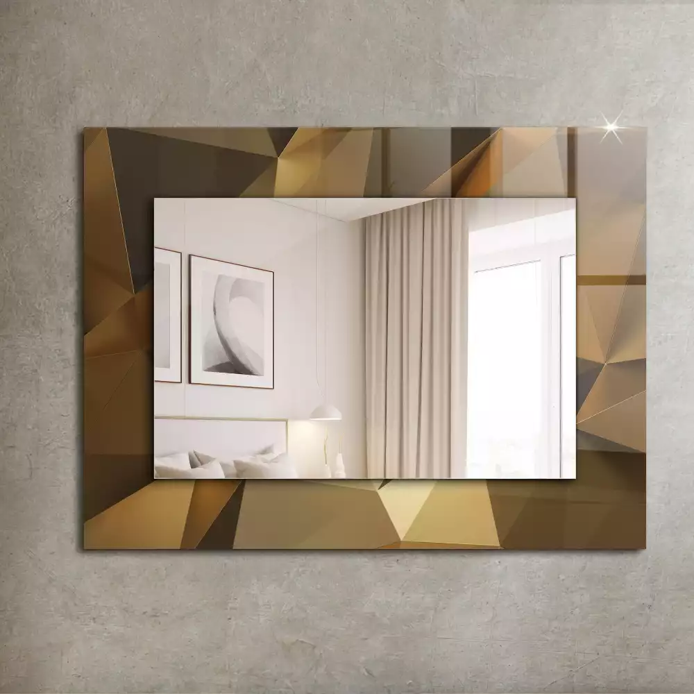 Oglindă dreptunghiulară cu imprimeu geometric