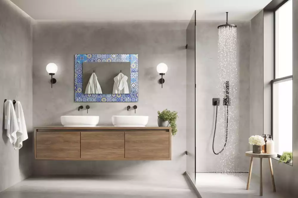 Oglindă decorativă de perete dreptunghiulară cu model marocan