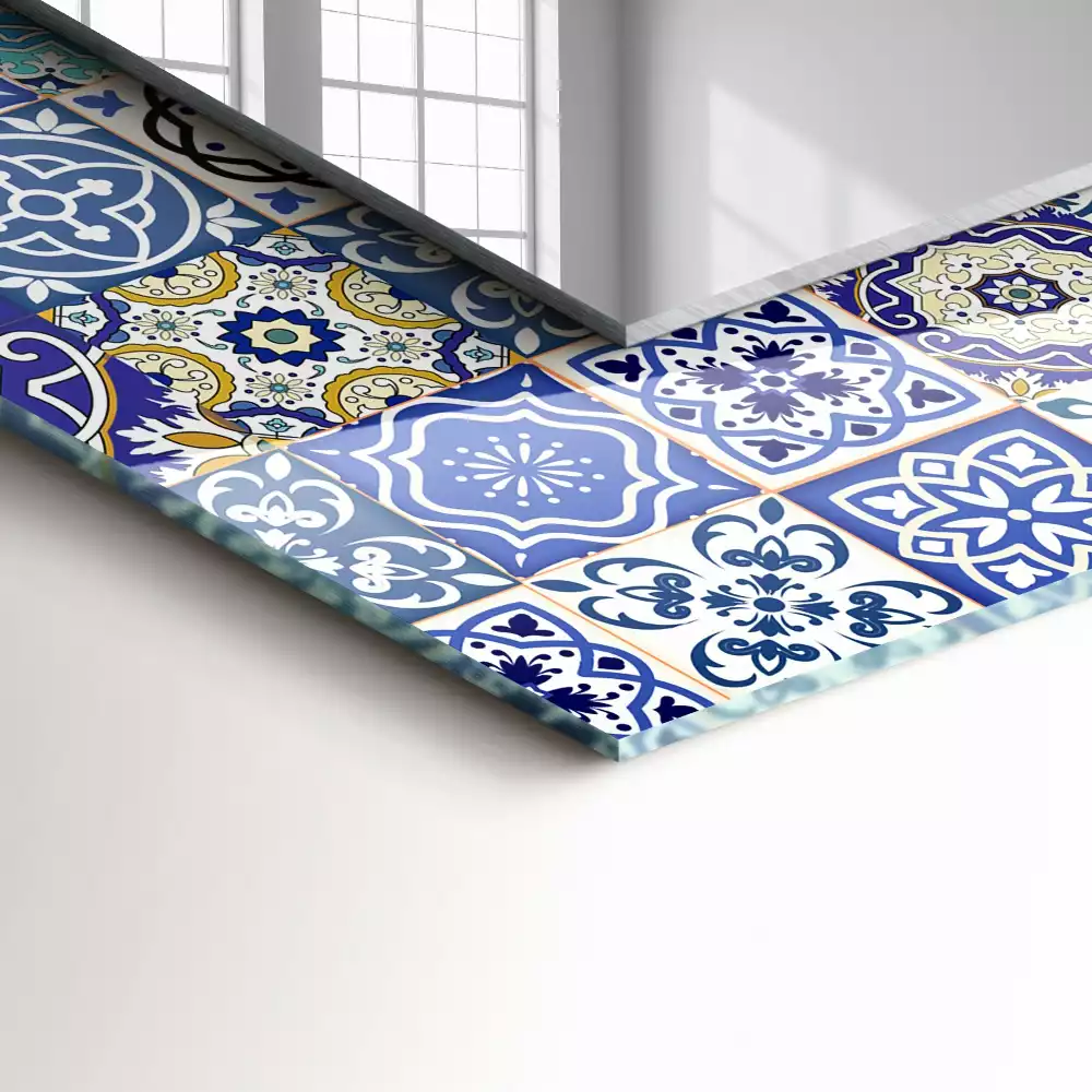 Oglindă decorativă de perete dreptunghiulară cu model marocan