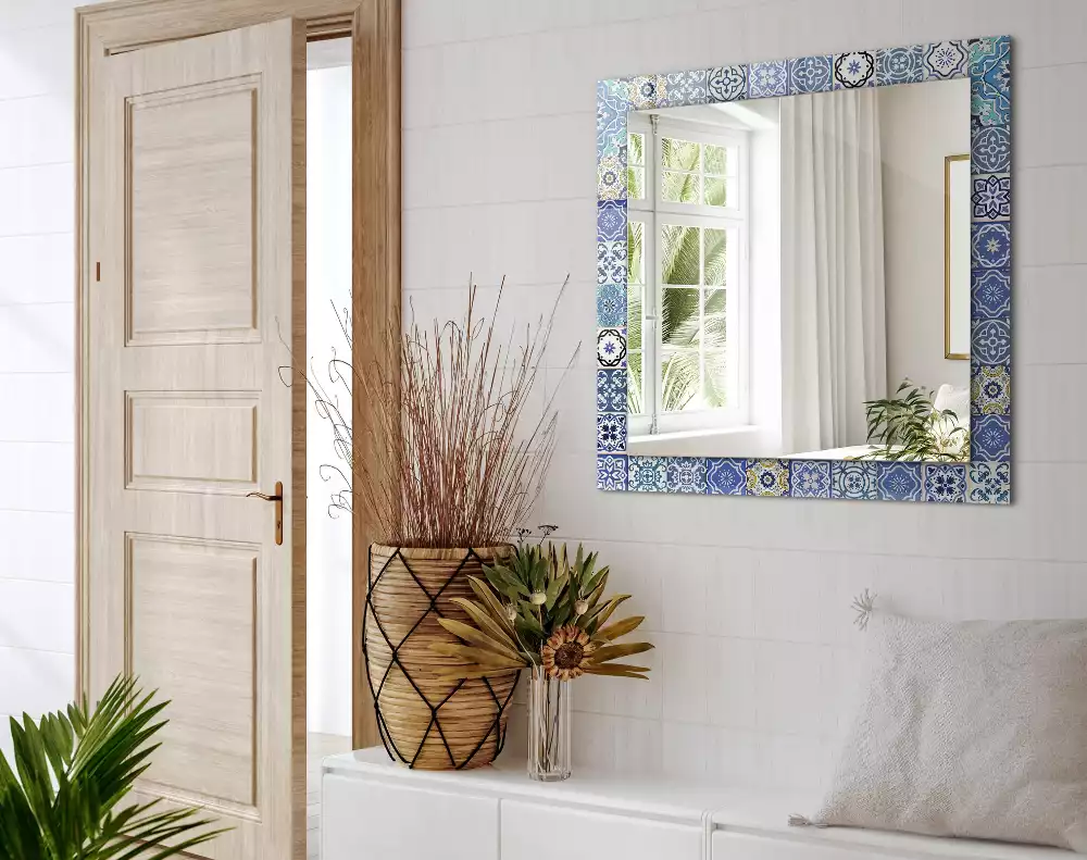 Oglindă decorativă de perete dreptunghiulară cu model marocan