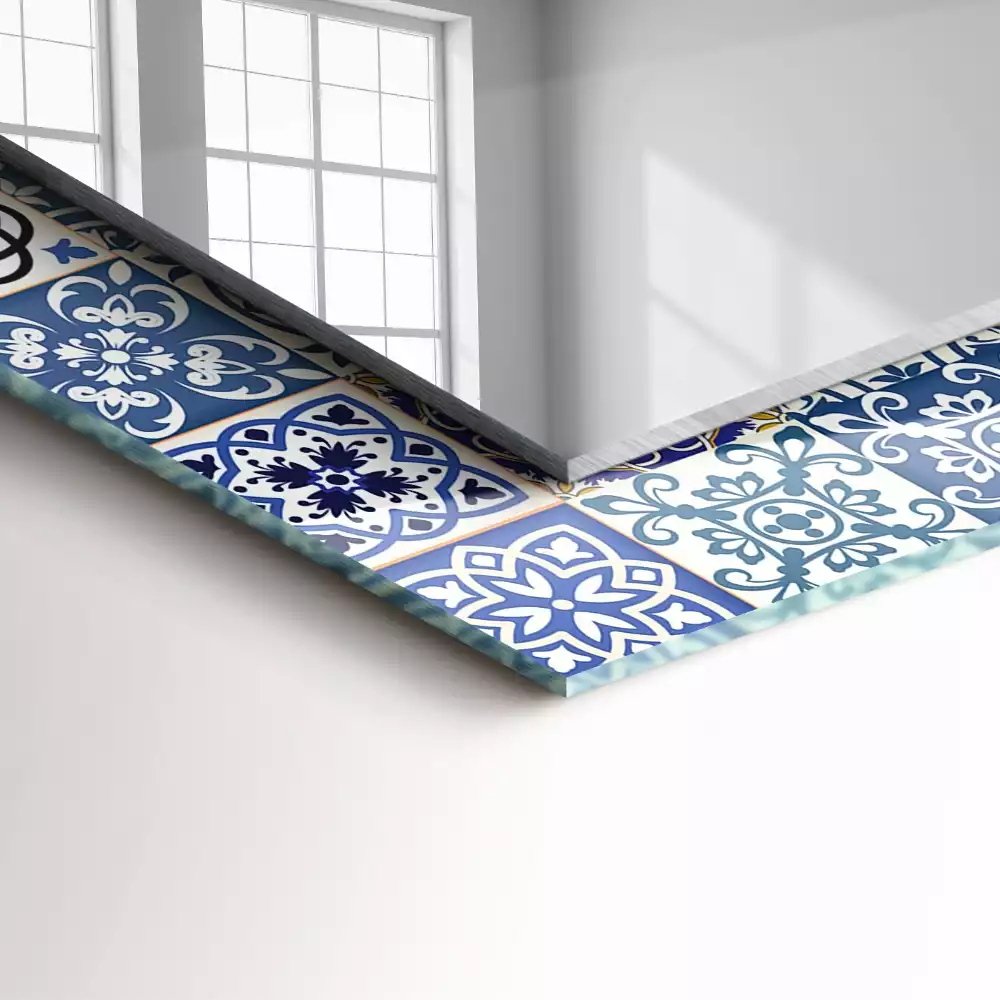Oglindă decorativă de perete dreptunghiulară cu model marocan