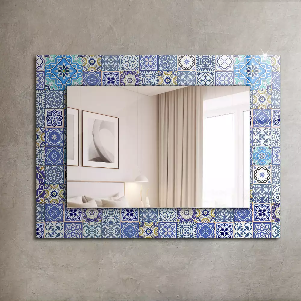 Oglindă decorativă de perete dreptunghiulară cu model marocan