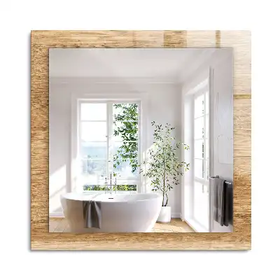 Oglindă dreptunghiulară din lemn cu ramă decorativă