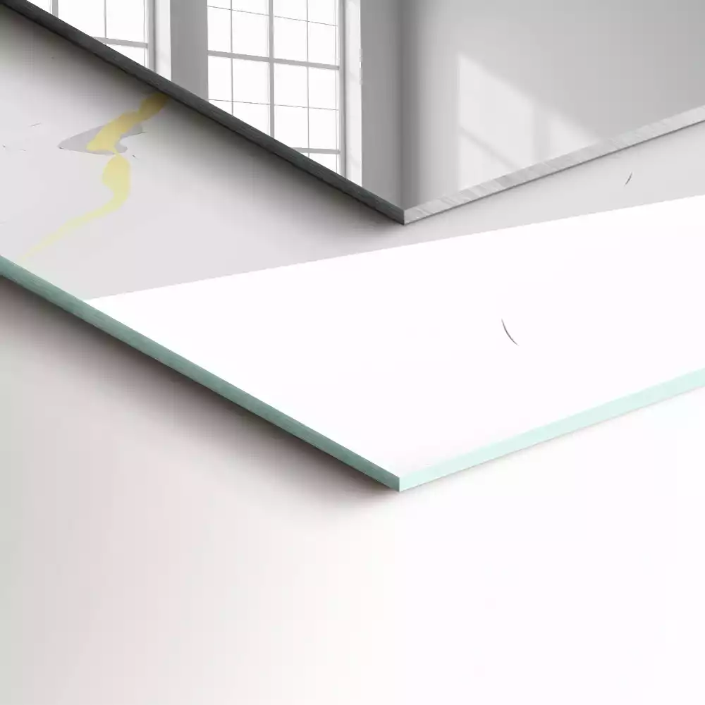 Oglindă dreptunghiulară decorativă cu model de marmură albă