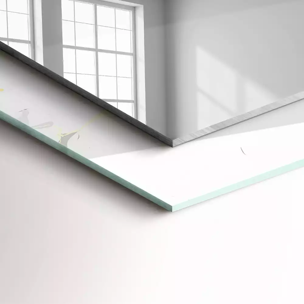 Oglindă dreptunghiulară decorativă cu model de marmură albă