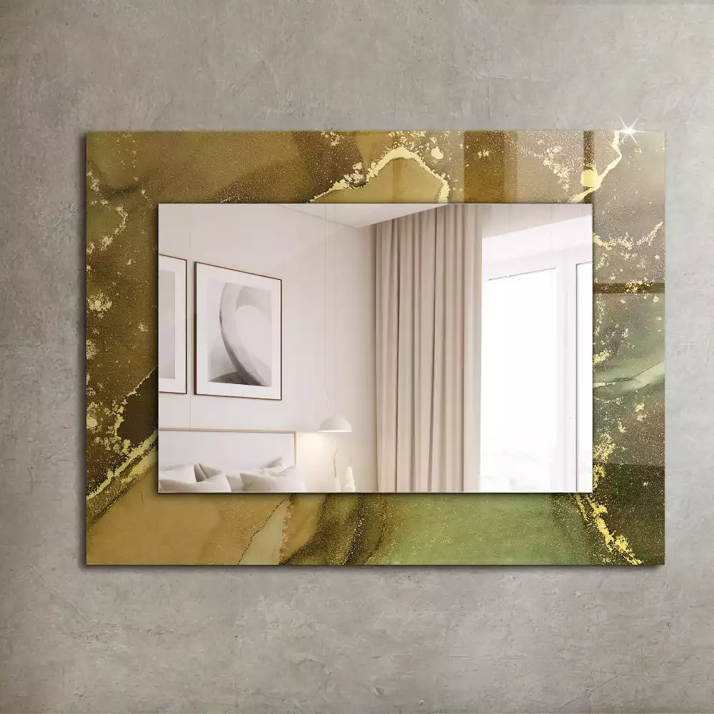 Oglindă dreptunghiulară cu imprimeu artă abstractă