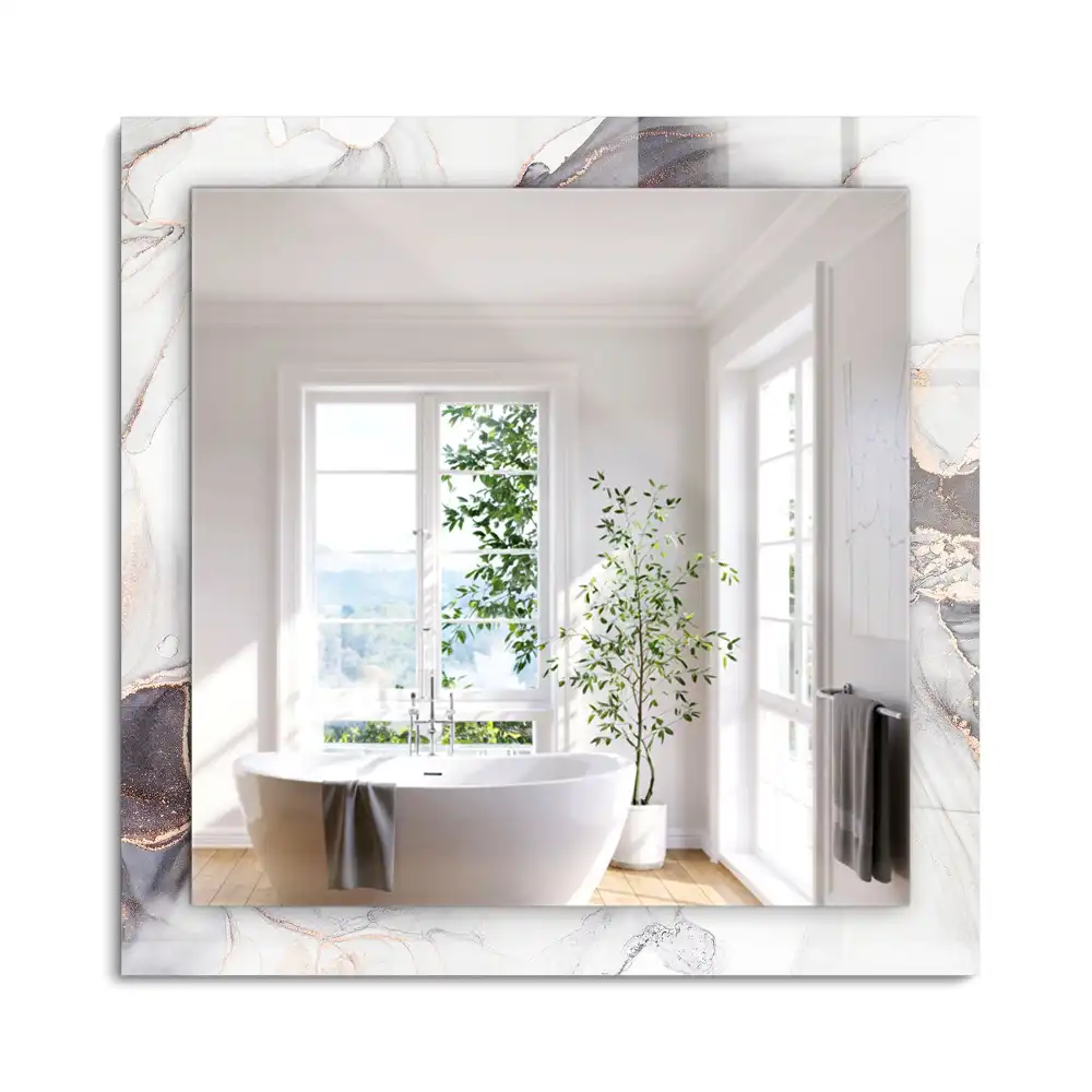 Oglindă dreptunghiulară decorativă cu design abstract din marmură
