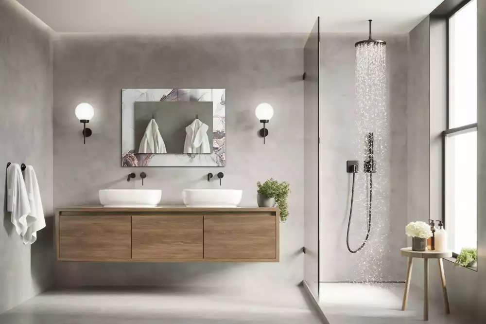 Oglindă dreptunghiulară decorativă cu design abstract din marmură