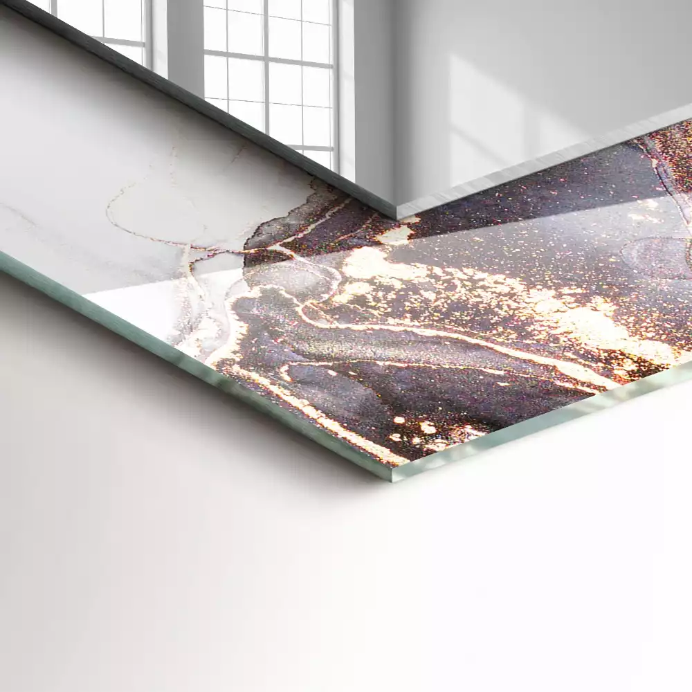 Oglindă dreptunghiulară decorativă cu design abstract din marmură