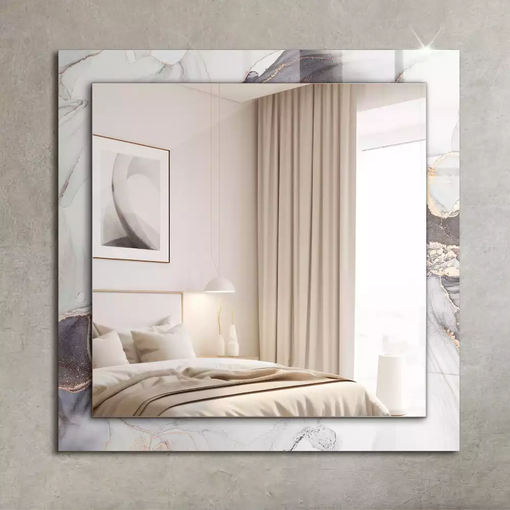 Oglindă dreptunghiulară decorativă cu design abstract din marmură