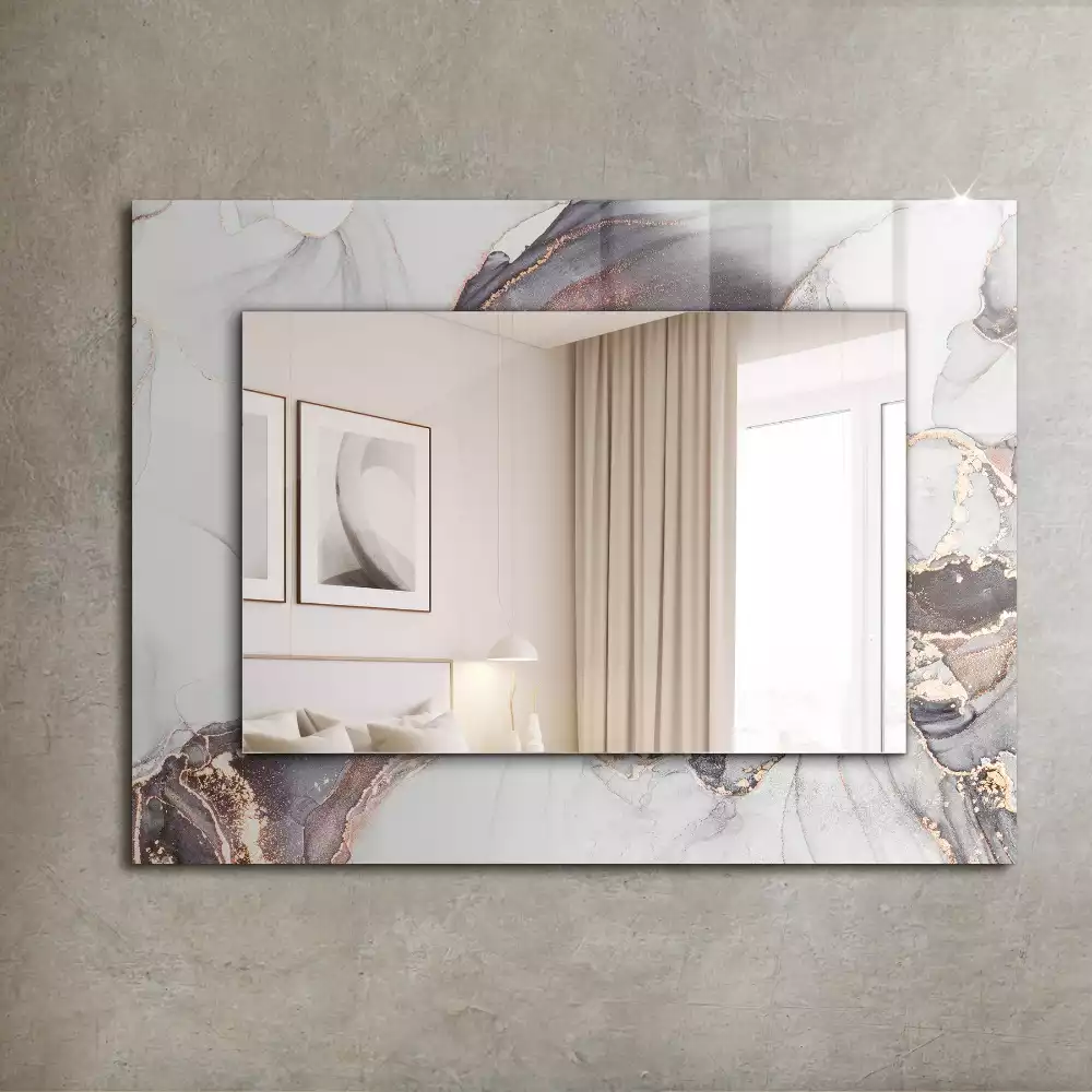 Oglindă dreptunghiulară decorativă cu design abstract din marmură