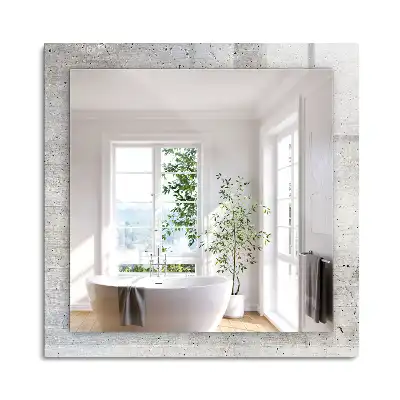Oglindă dreptunghiulară de perete cu decor din beton crăpat