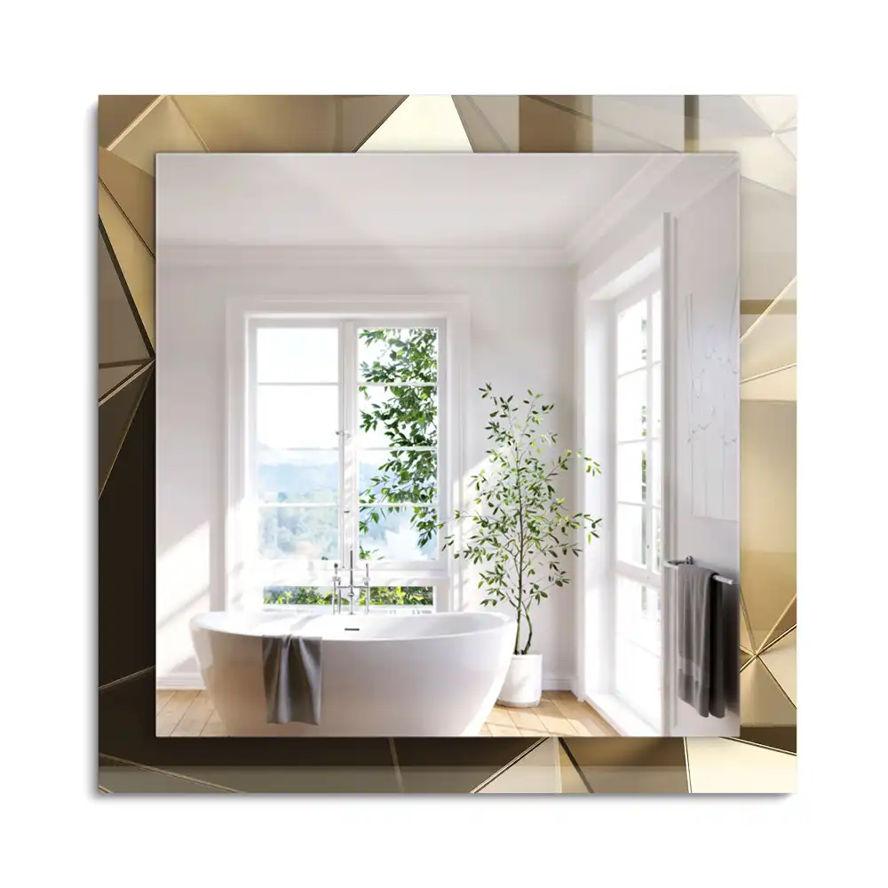 Oglindă dreptunghiulară cu decor geometric