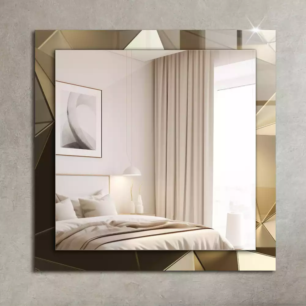 Oglindă dreptunghiulară cu decor geometric