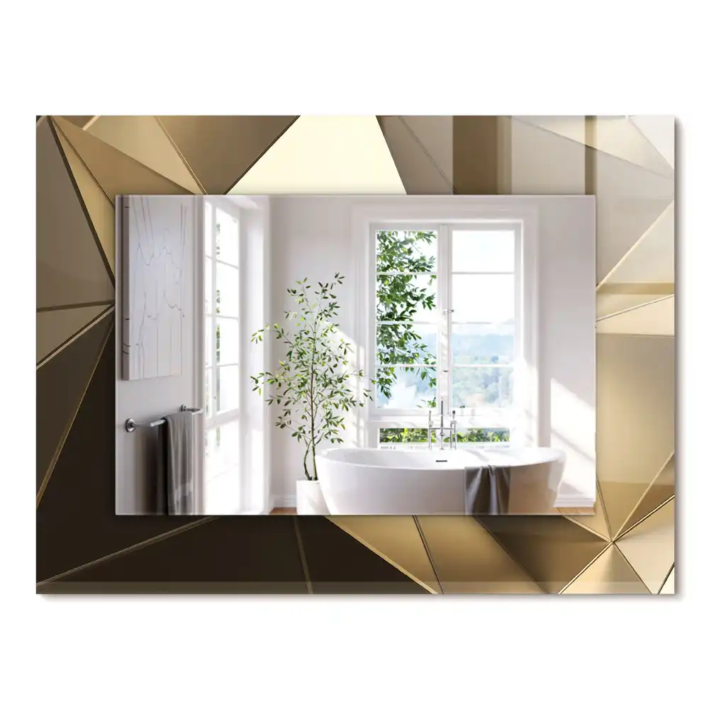 Oglindă dreptunghiulară cu decor geometric