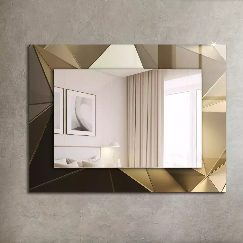 Oglindă dreptunghiulară cu decor geometric