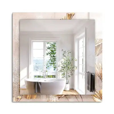 Oglindă dreptunghiulară cu decor floral vintage