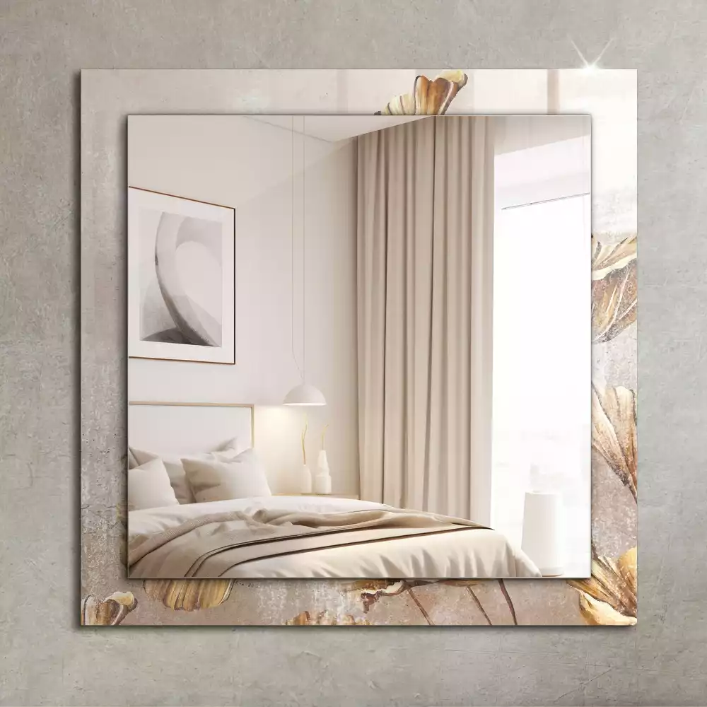 Oglindă dreptunghiulară cu decor floral vintage