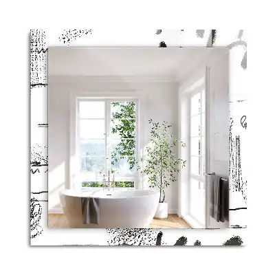 Oglindă dreptunghiulară cu decor abstract modern