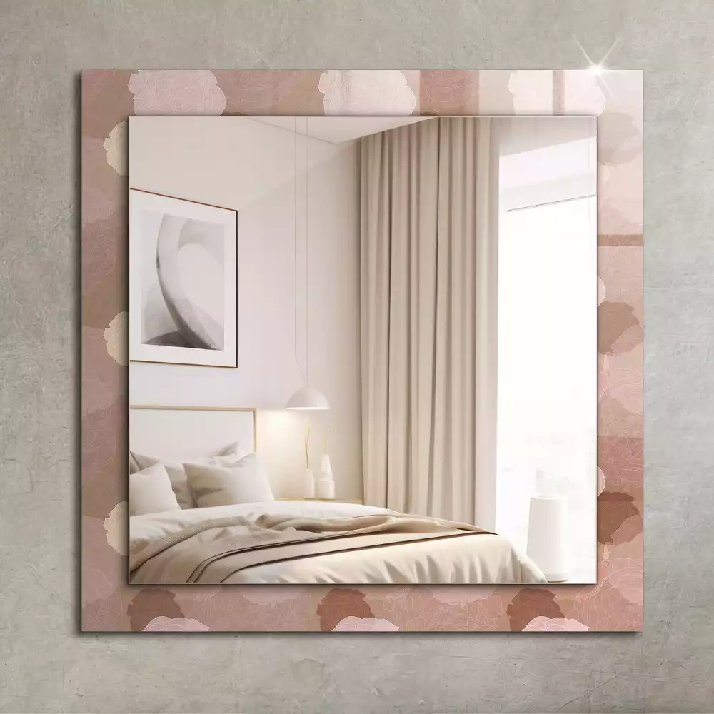 Oglindă dreptunghiulară decorativă cu flori de bujor