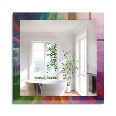 Oglindă dreptunghiulară cu imprimeu spirală abstractă colorată