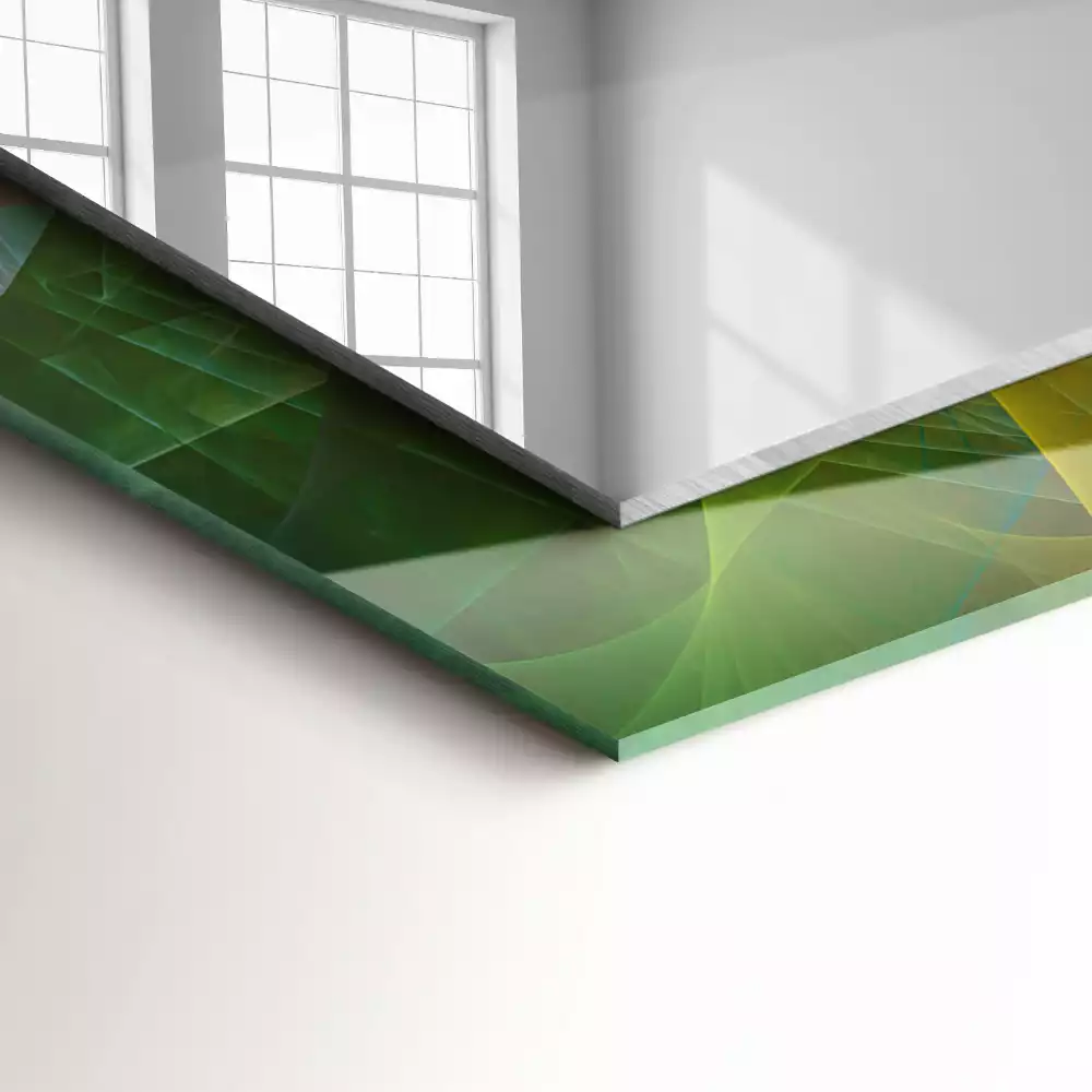 Oglindă dreptunghiulară cu imprimeu spirală abstractă colorată
