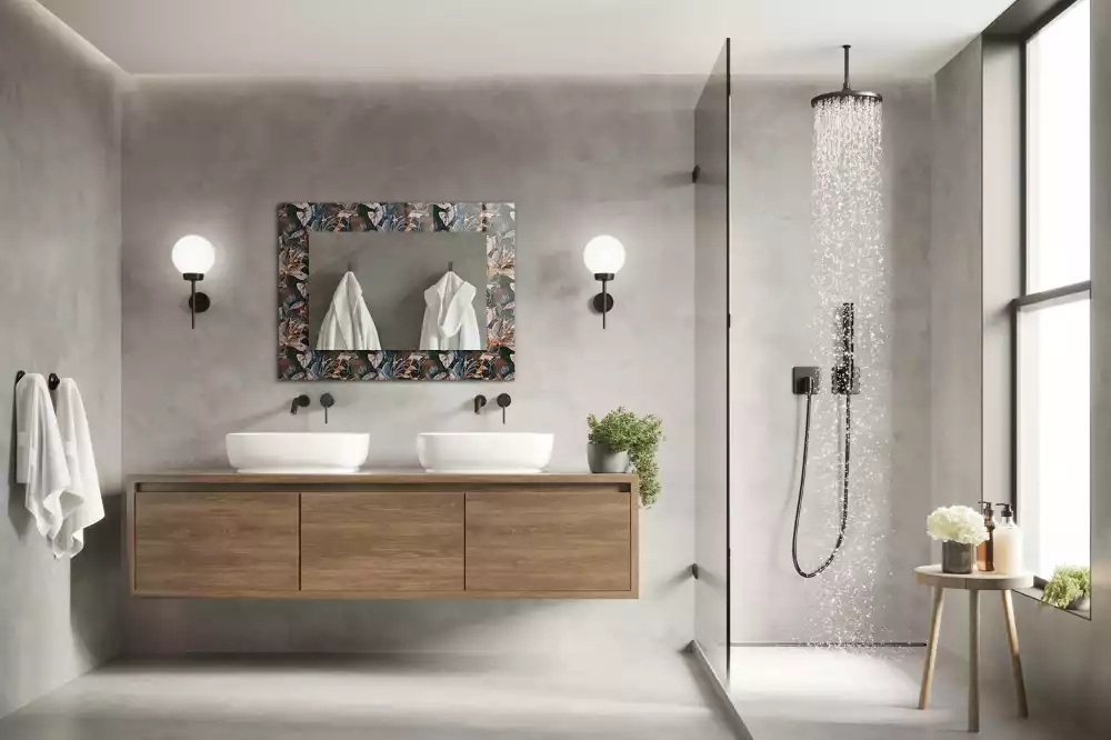Oglindă decorativă de perete cu design floral